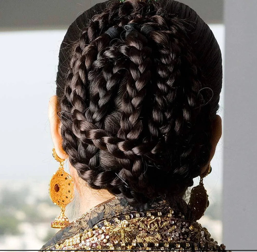 Bridal braid bun at Queens
